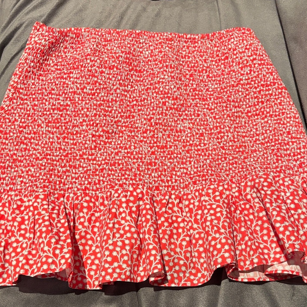 French Connection Red and White Mini Skirt